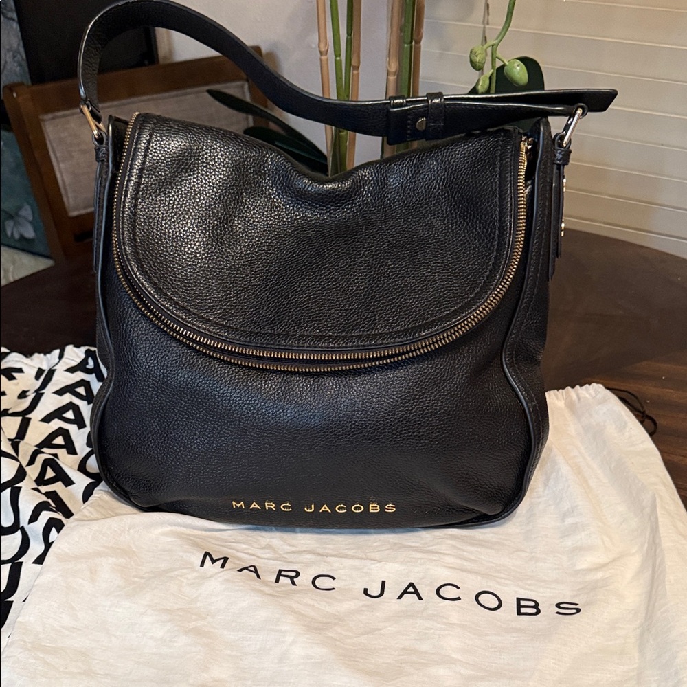 Marc Jacobs Black Leather Hobo Bag